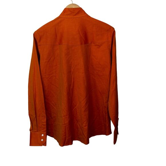 Marigold Riding Apparel Equestrian Button Up Shirt Womens Size 16 Vibrant Orange - Picture 3 of 4